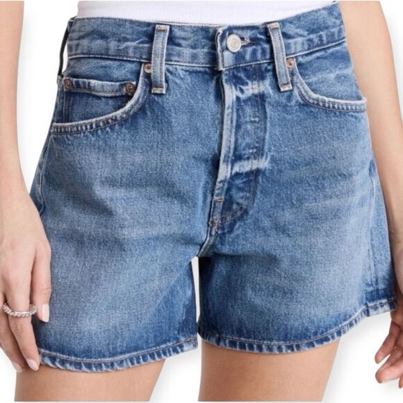 Agolde Pants - Agolde Parker Long Classic Denim Jean Shorts 30